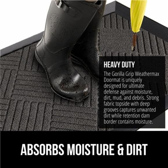 100% Waterproof All-Season WeatherMax Doormat, Durable Natural Rubber - Picture 4 of 7
